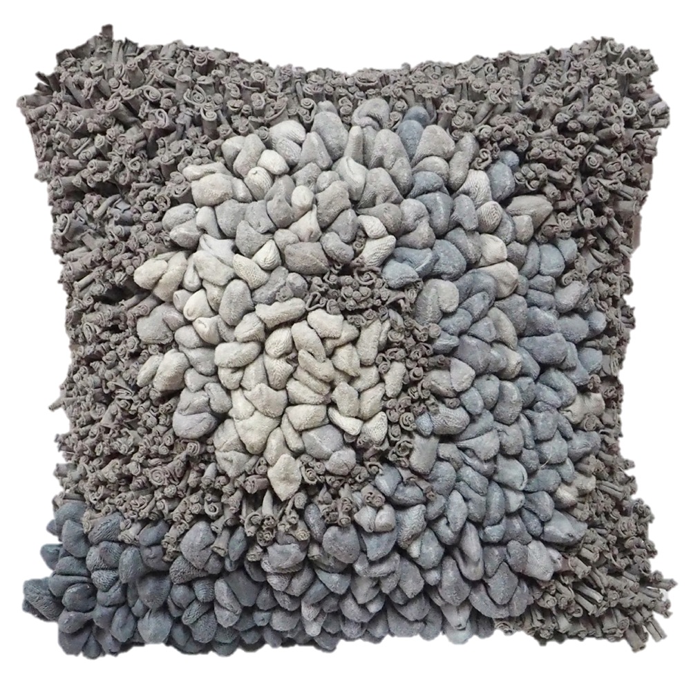 spaghetti cotton pebble no.1 cushionshading grey Art of Green Home