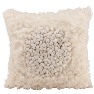 Angle hair with circle pebble cushion cover