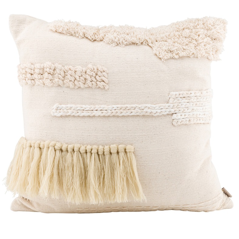 Mixed tassels cushion cover